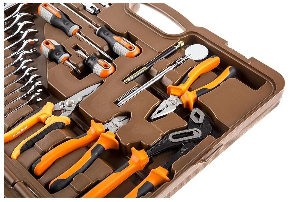 Универсальный набор инструмента 1/4", 3/8" и 1/2"DR Ombra OMT150S, 150 штук - фото